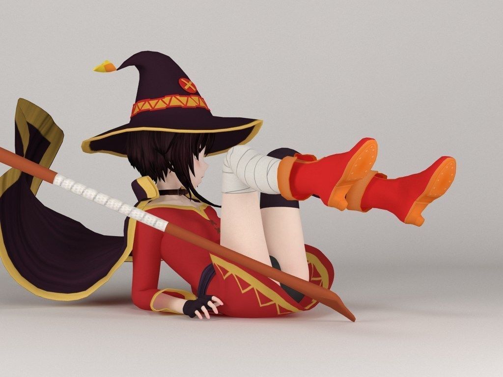 Megumin anime girl pose 03 3D model_8