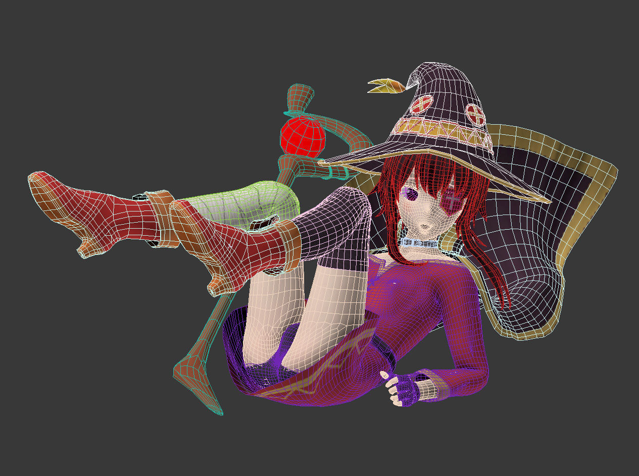 Megumin anime girl pose 03 3D model_18