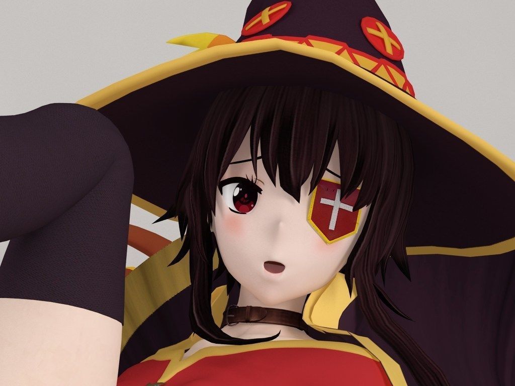 Megumin anime girl pose 03 3D model_16