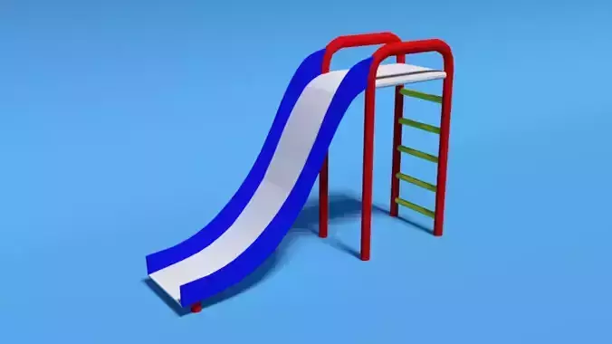 Low Poly Cartoon Playground Slide