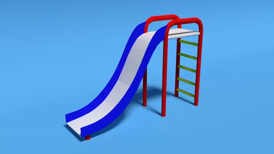 Low Poly Cartoon Playground Slide Low-poly 3D model