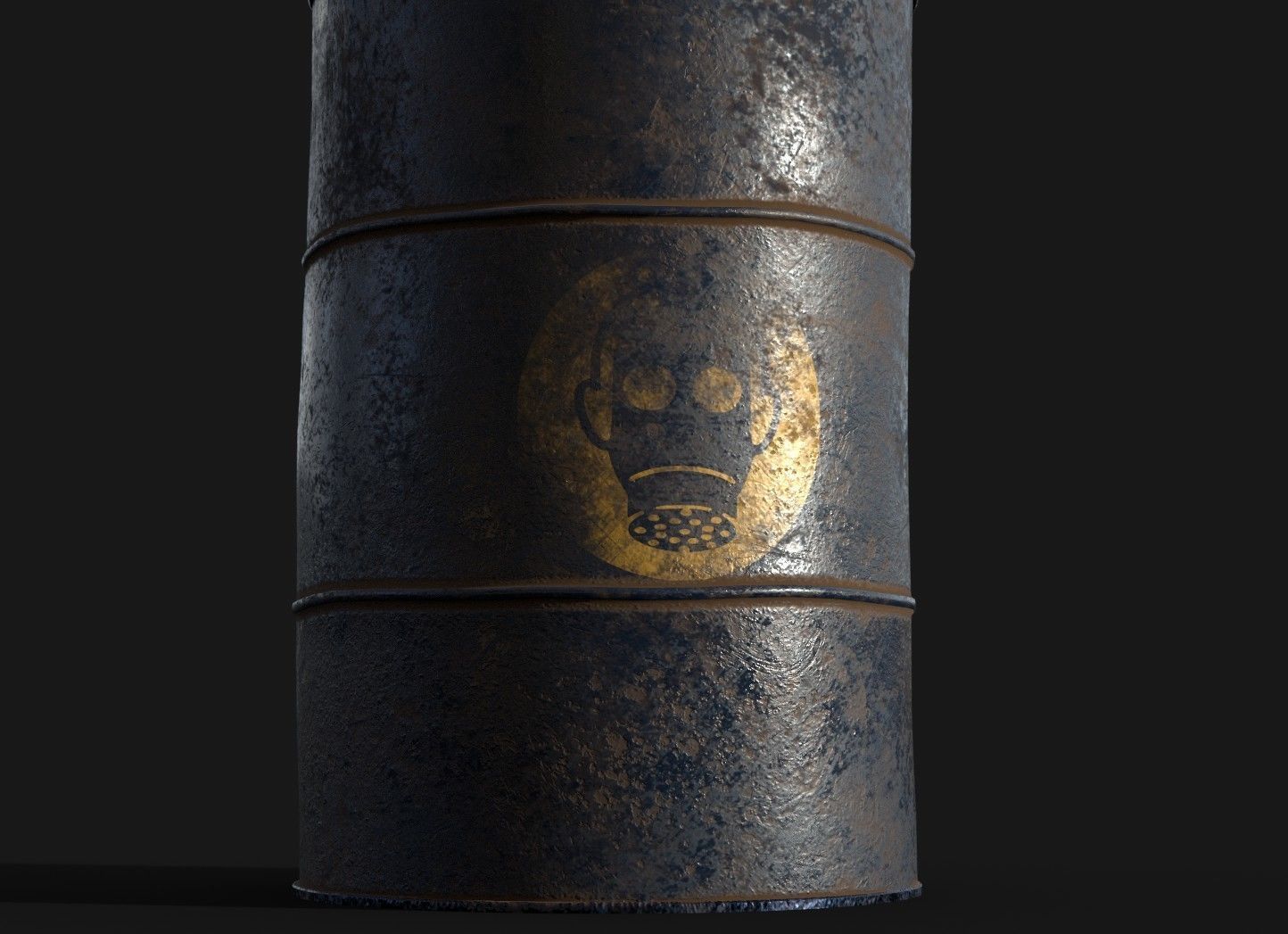 Hazardous Oil Drum PBR Game ready Low-poly 3D model_3