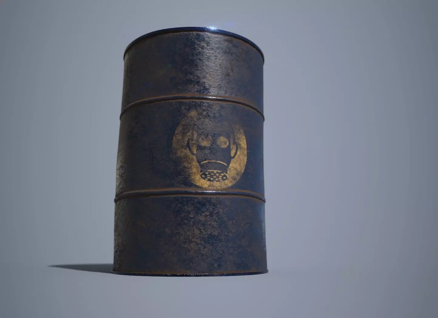 Hazardous Oil Drum PBR Game ready Low-poly 3D model_0