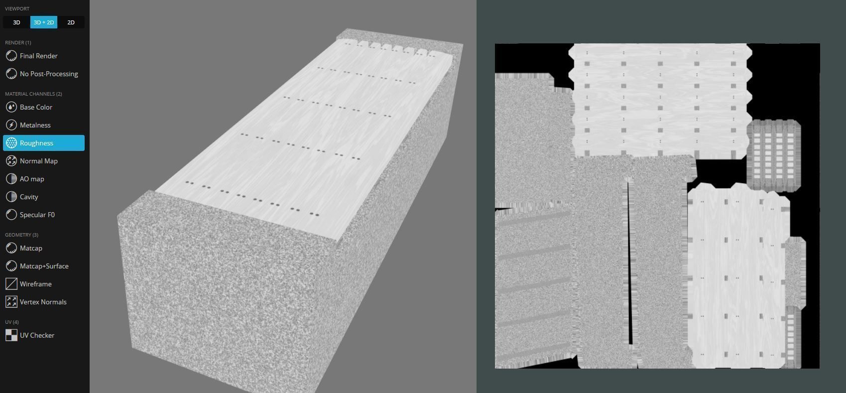 Bench -6- Wood on Concrete Block Low-poly 3D model_12