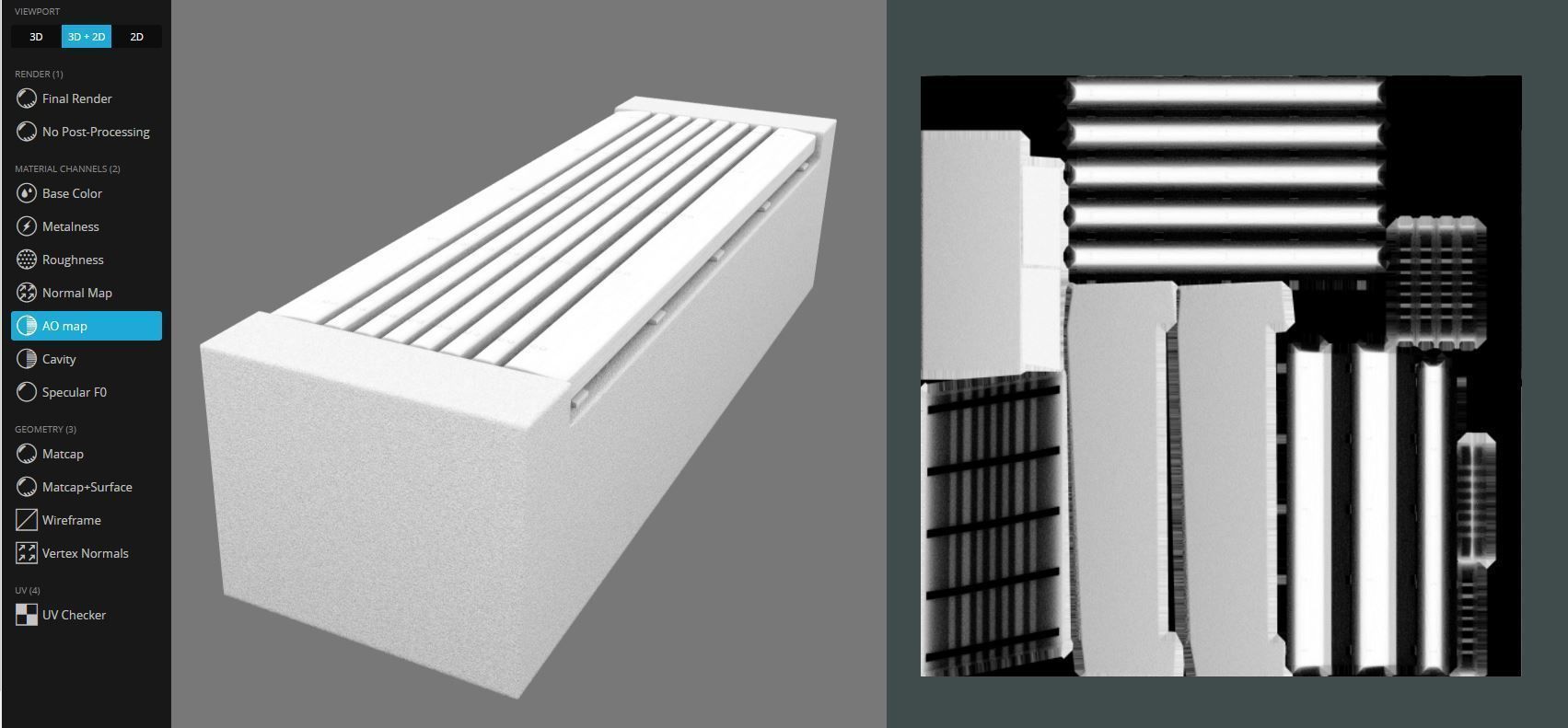 Bench -6- Wood on Concrete Block Low-poly 3D model_13