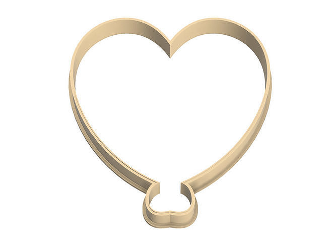 0022  Ball heart cookie cutter 3D print model