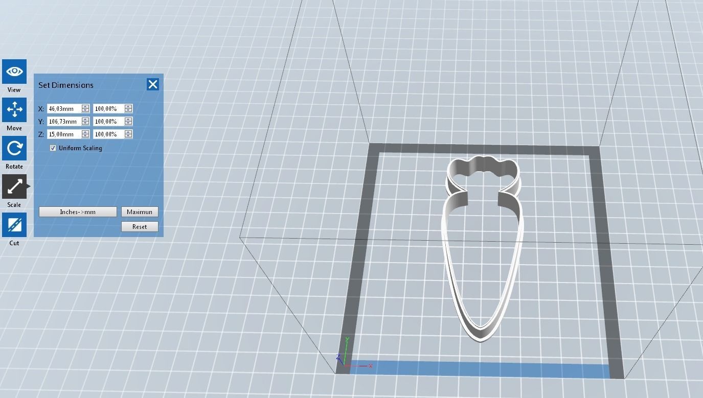 0023 Carrot 2 cookie cutter 3D print model_1