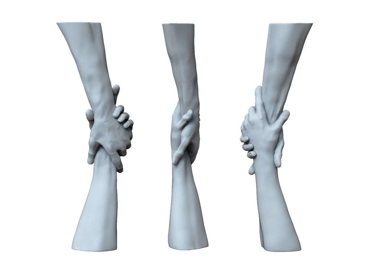 Hands handshake 3D print model_1