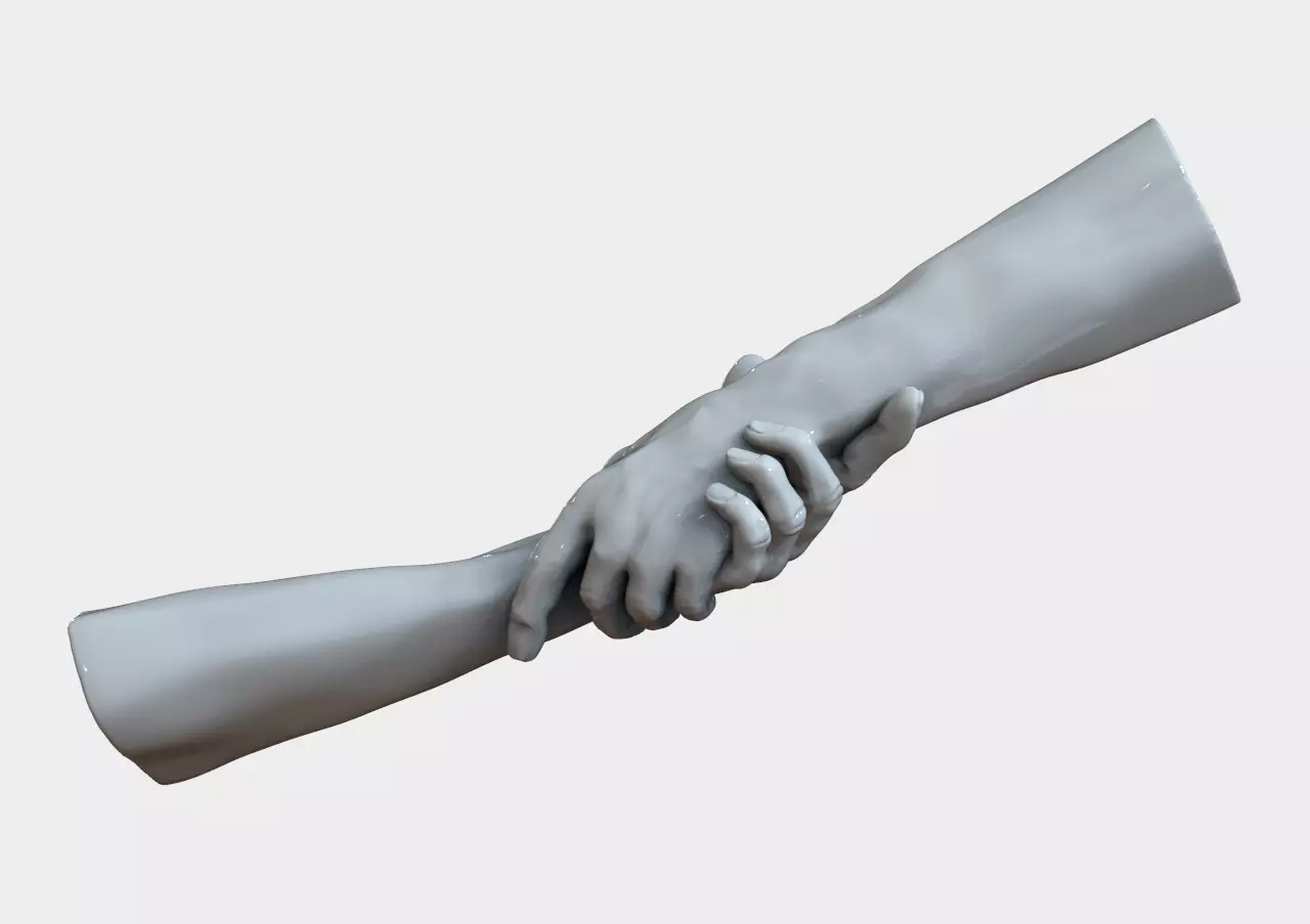 Hands handshake 3D print model_0
