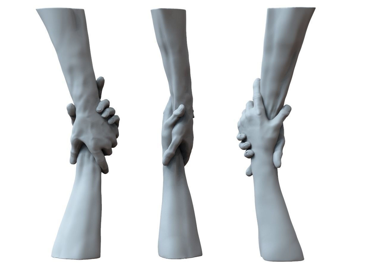 Hands handshake 3D print model_2