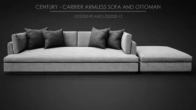 Century Carrier Armless Sofa and Ottoman