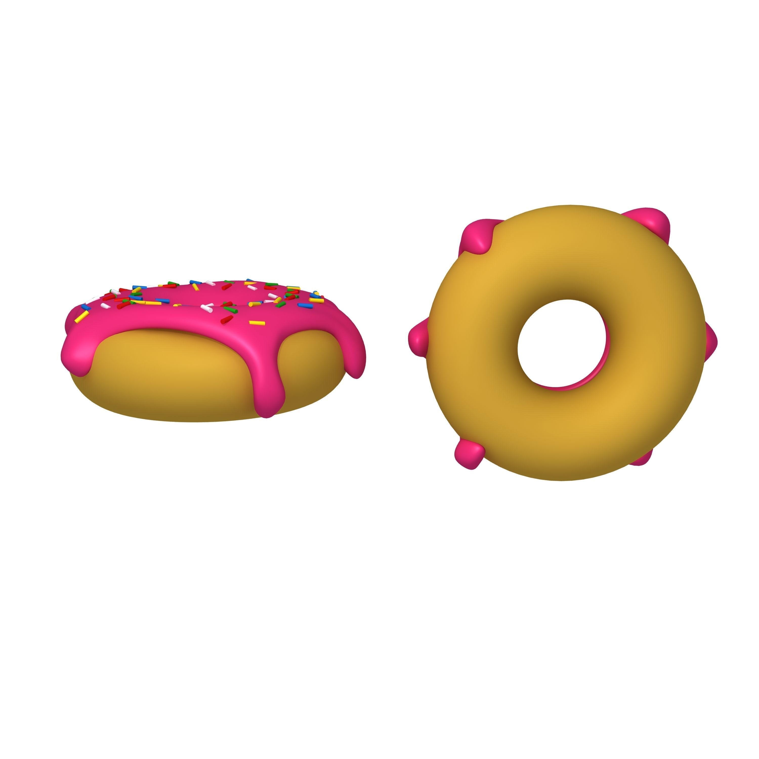 Donut Cartoon 3D model_3