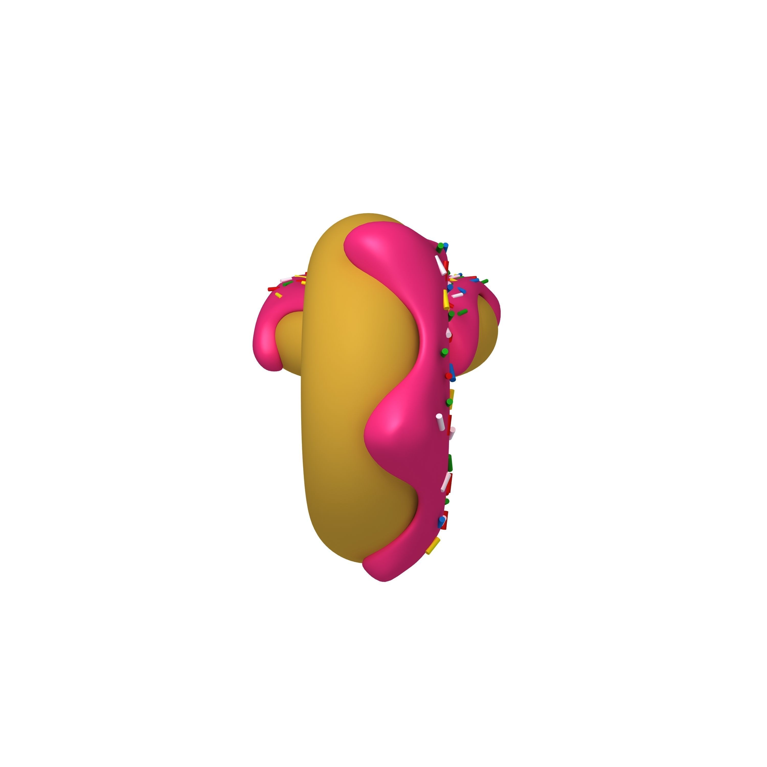 Donut Cartoon 3D model_2
