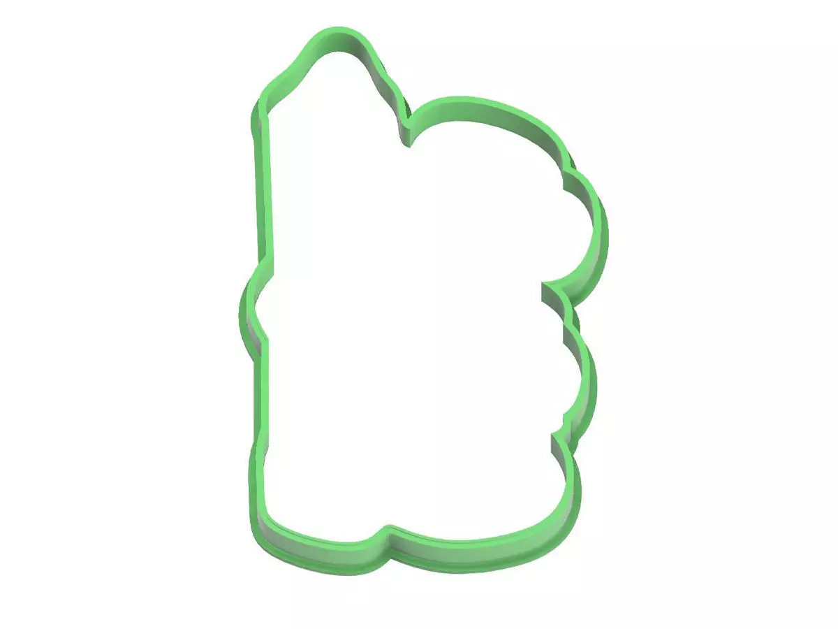0029 Bear with a pencil cookie cutter 3D print model_0