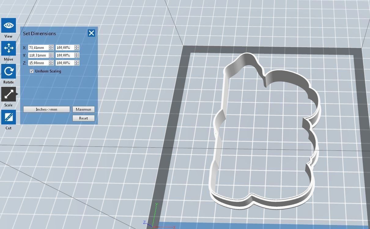 0029 Bear with a pencil cookie cutter 3D print model_1