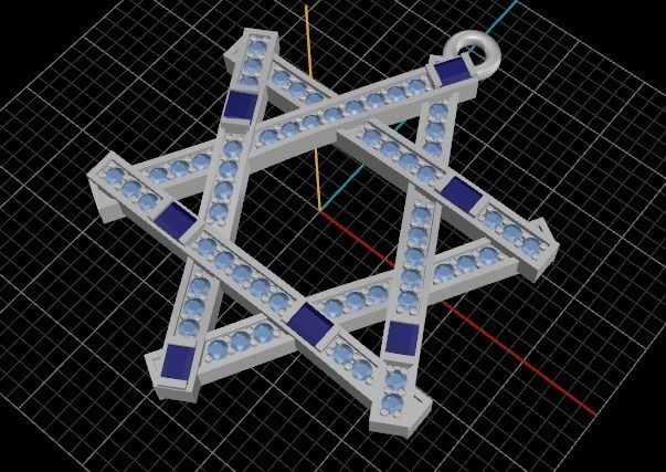 Star of David Pendant 3D print model_5