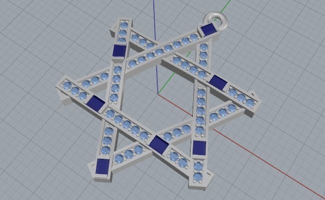 Star of David Pendant 3D print model_9