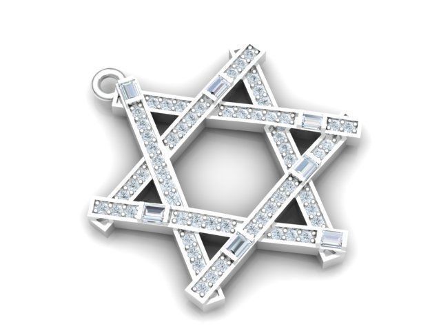 Star of David Pendant 3D print model_1