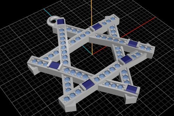 Star of David Pendant 3D print model_6
