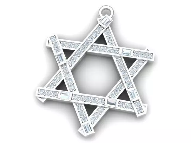 Star of David Pendant 3D print model_0
