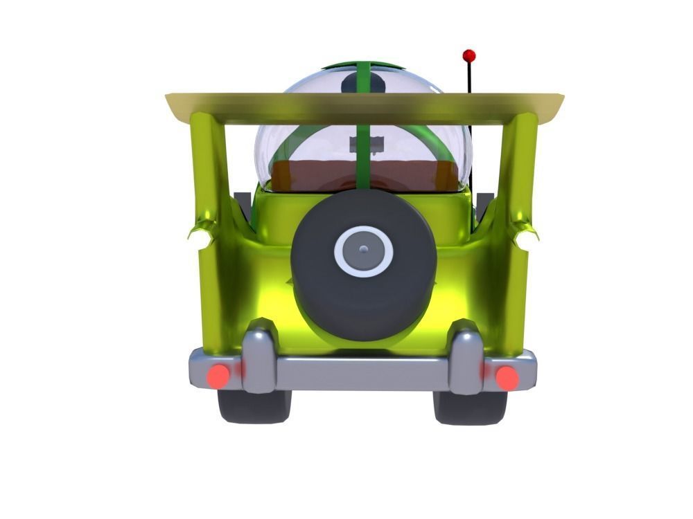 Low-Poly Car Homer Simpson 3D Blender Rigged Cartoon 3D model_6