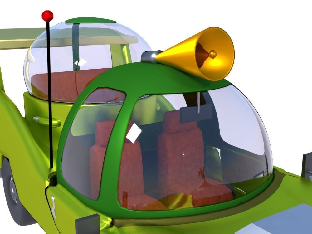 Low-Poly Car Homer Simpson 3D Blender Rigged Cartoon 3D model_7