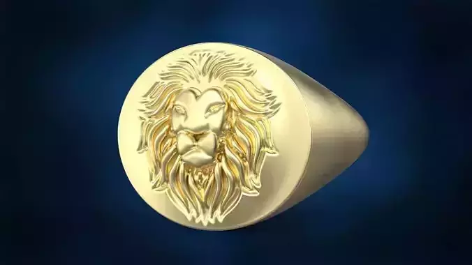 Lion head signet ring 