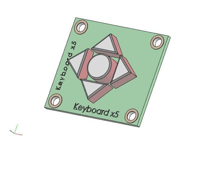 Module PCB Keyboard 4 Arrow 1 Central for Arduino 3D model 3D printable ...