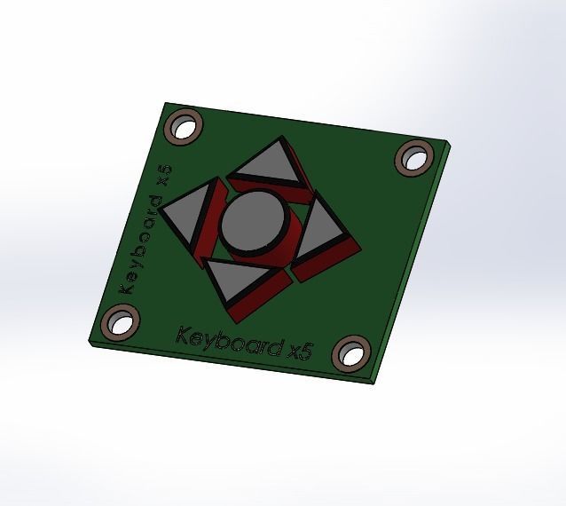 Module PCB Keyboard 4 Arrow 1 Central for Arduino 3D model 3D printable ...