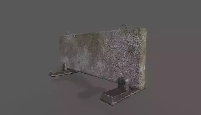 Concrete Barrier Low-poly 3D model