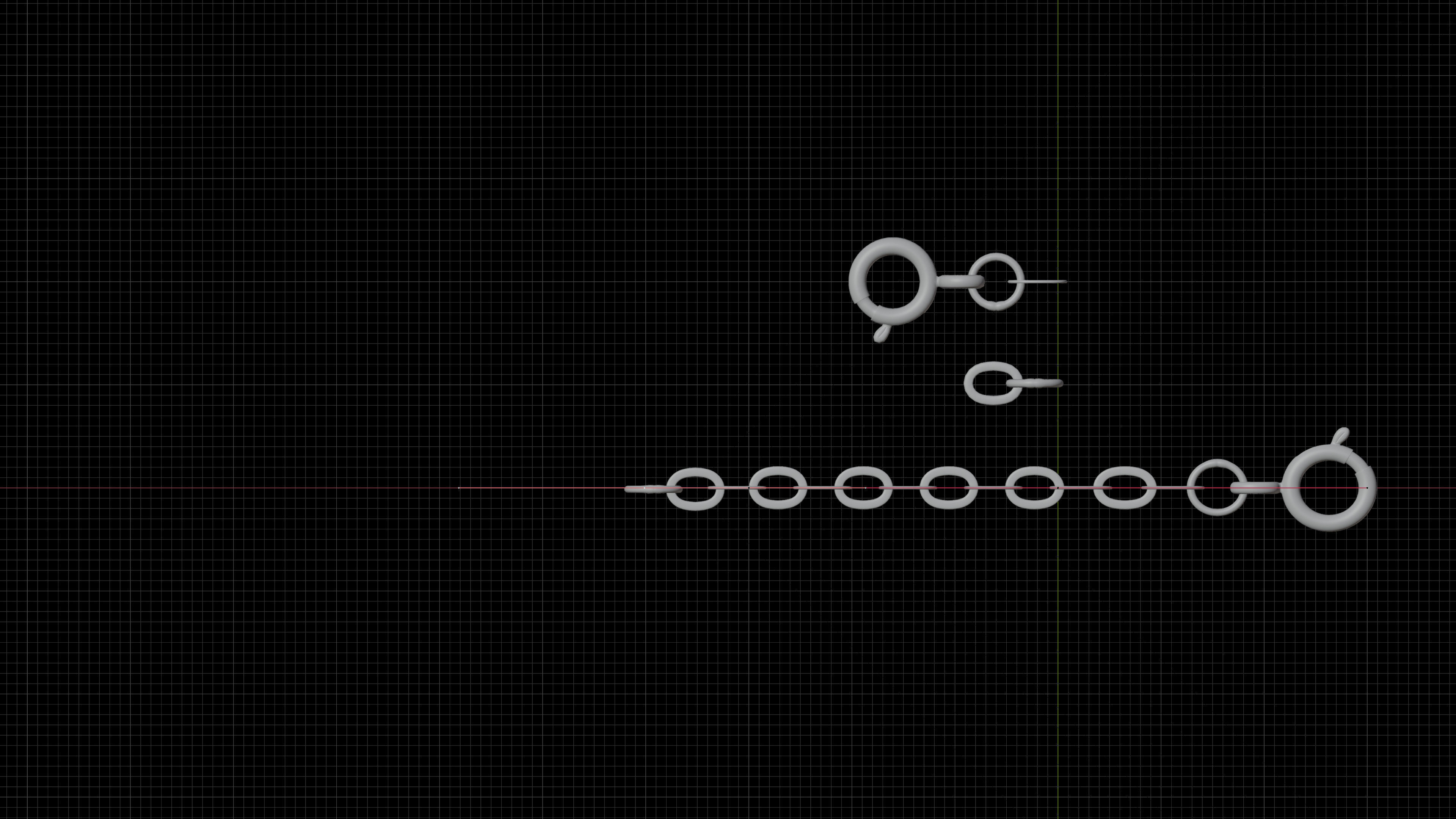 Basic jewelry chain part set with a blender native rig 3D model_4