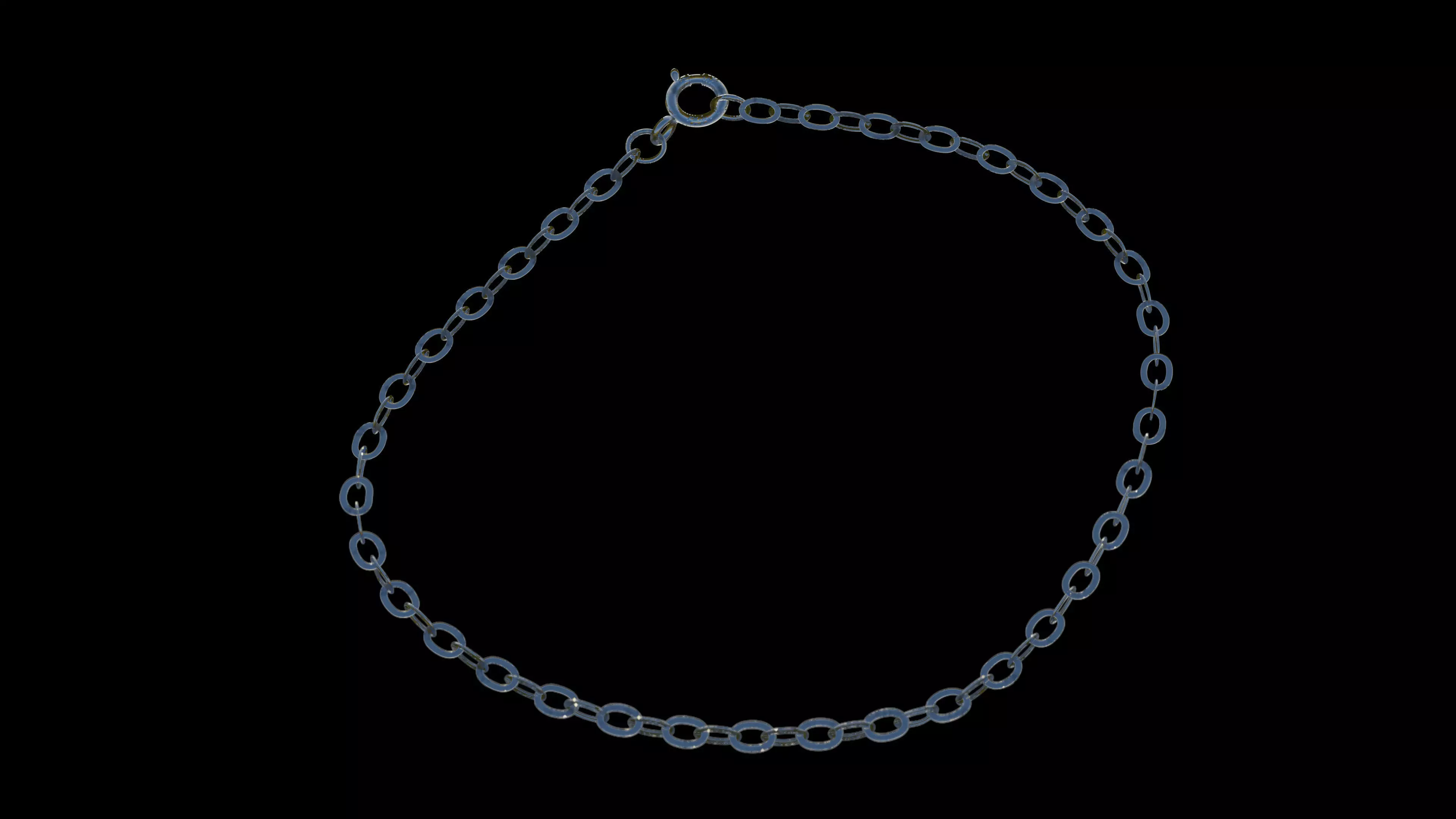 Basic jewelry chain part set with a blender native rig 3D model_0