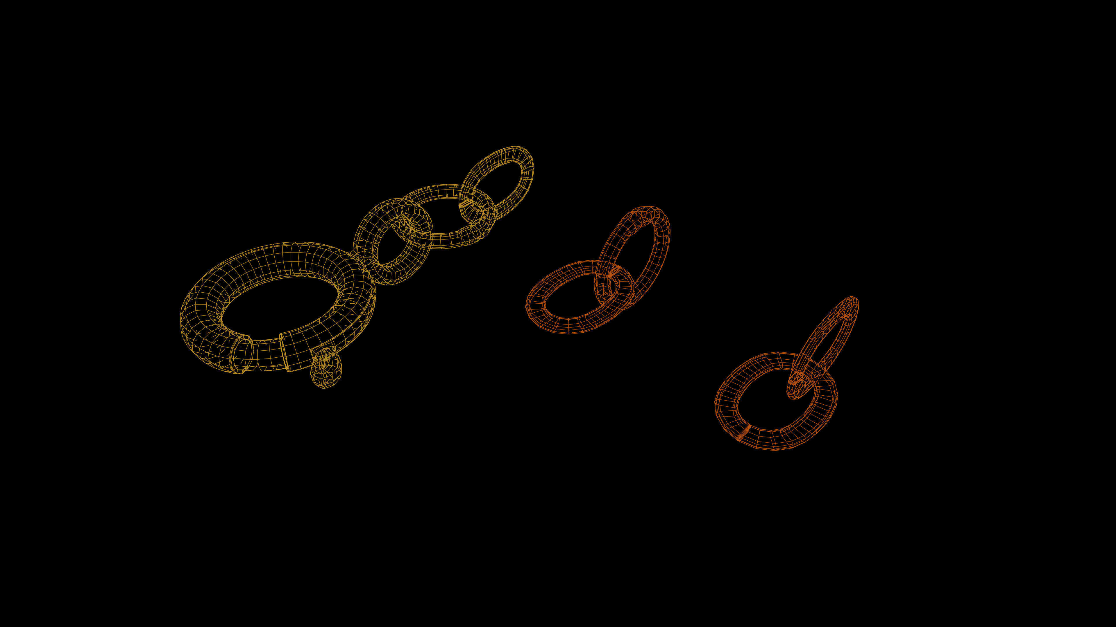 Basic jewelry chain part set with a blender native rig 3D model_10