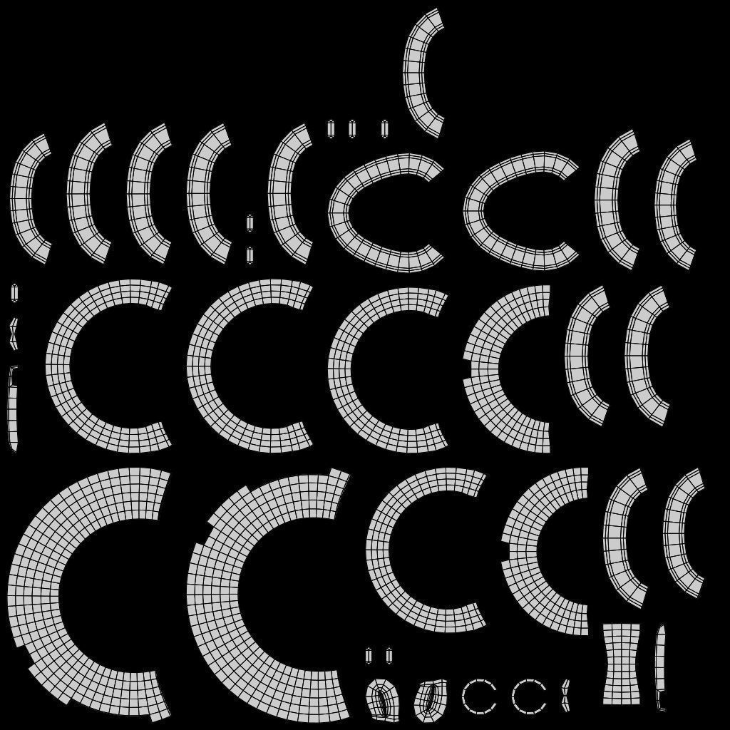 Basic jewelry chain part set with a blender native rig 3D model_3