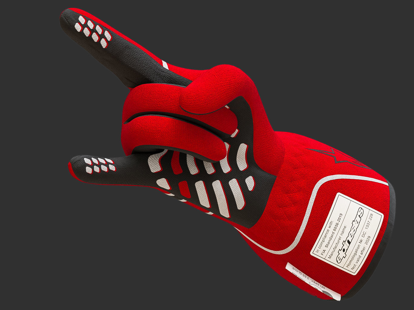 Alpinestars TECH-1 RACE V2 GLOVES 3D model_5