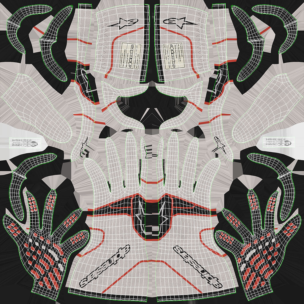 Alpinestars TECH-1 RACE V2 GLOVES 3D model_15