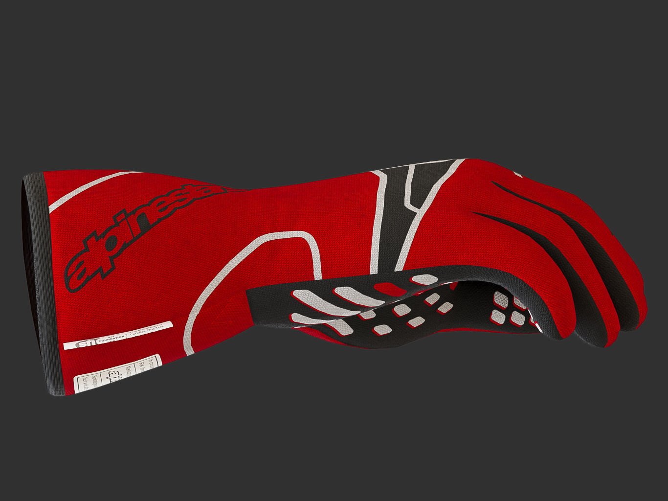 Alpinestars TECH-1 RACE V2 GLOVES 3D model_11