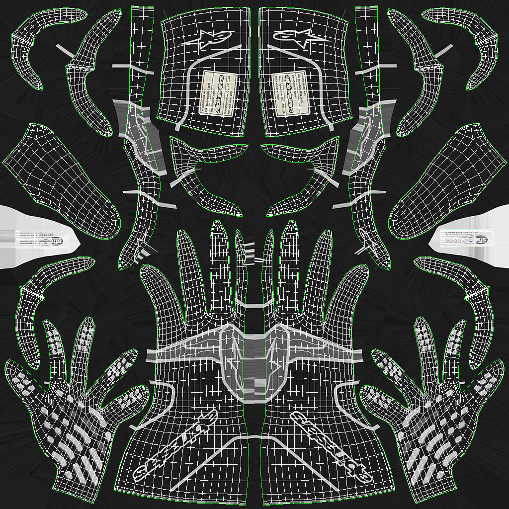 Alpinestars TECH-1 RACE V2 GLOVES 3D model_16