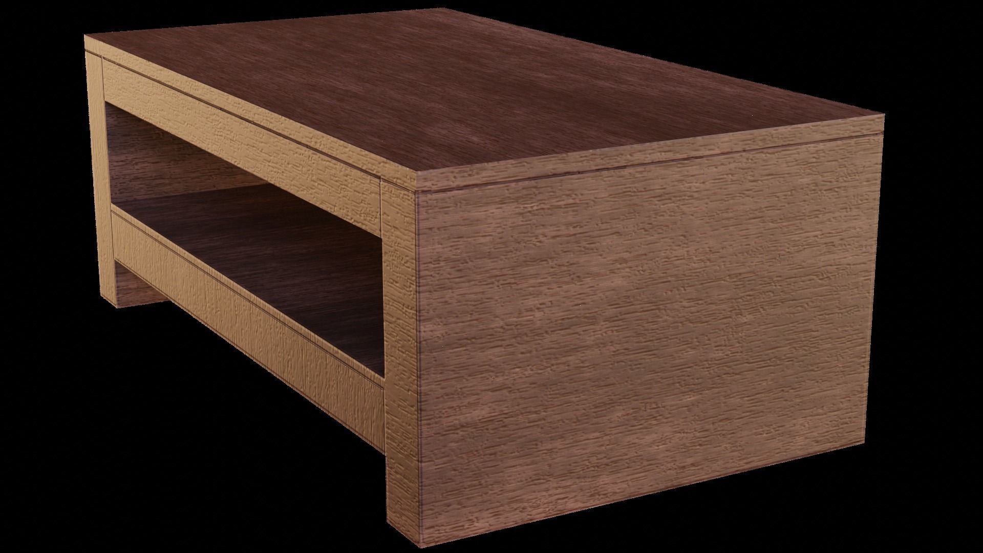 epsilon solid wood coffee table Low-poly 3D model_3