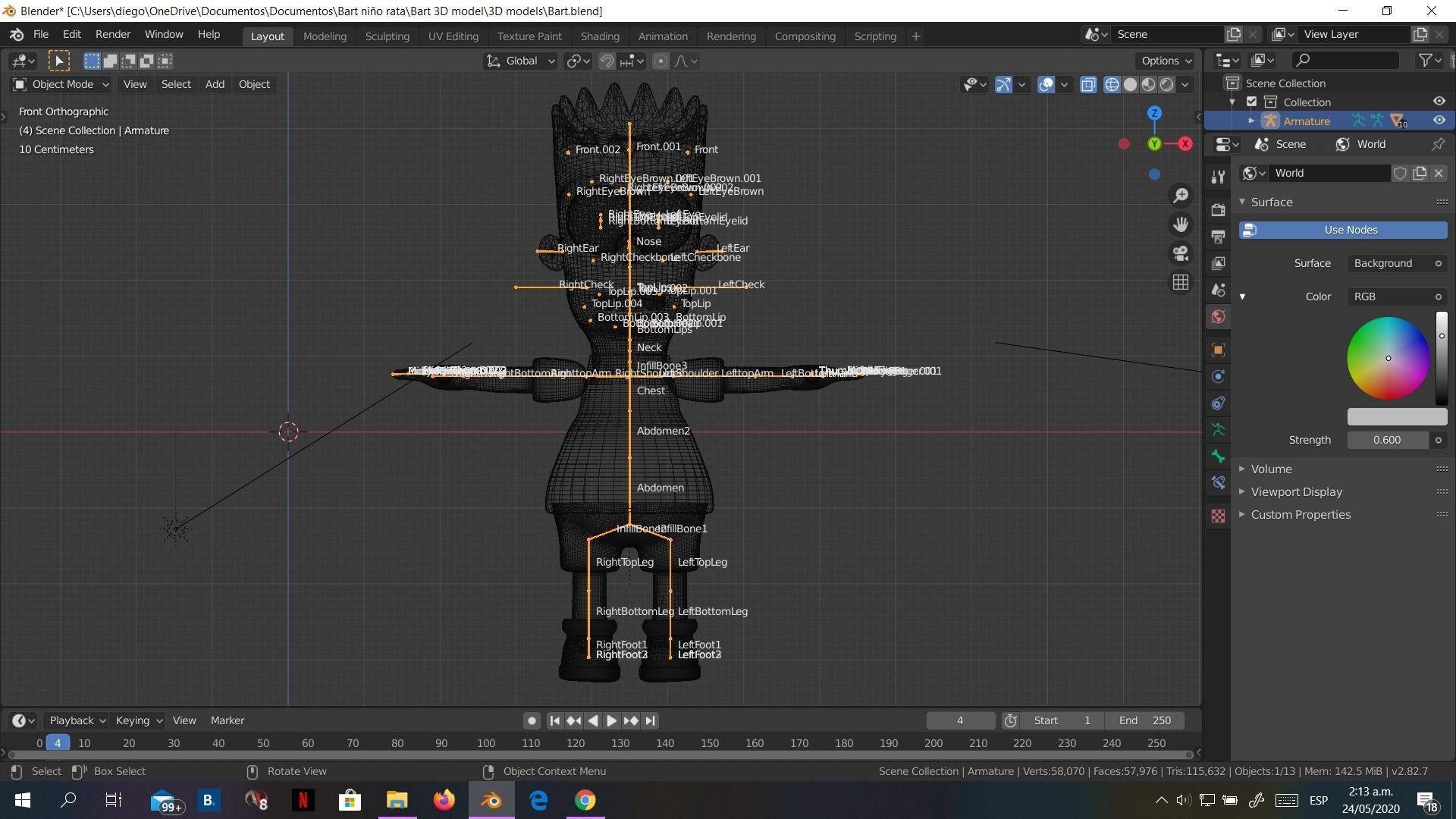 Low-Poly Bart Simpson 3D model rigged cartoon character Low-poly 3D model_16