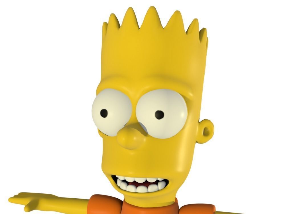 Low-Poly Bart Simpson 3D model rigged cartoon character Low-poly 3D model_7