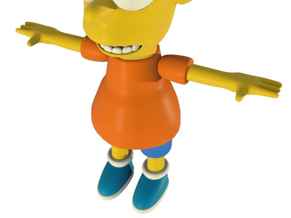 Low-Poly Bart Simpson 3D model rigged cartoon character Low-poly 3D model_10