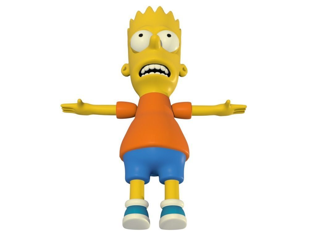 Low-Poly Bart Simpson 3D model rigged cartoon character Low-poly 3D model_2