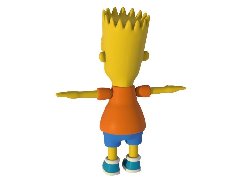 Low-Poly Bart Simpson 3D model rigged cartoon character Low-poly 3D model_6