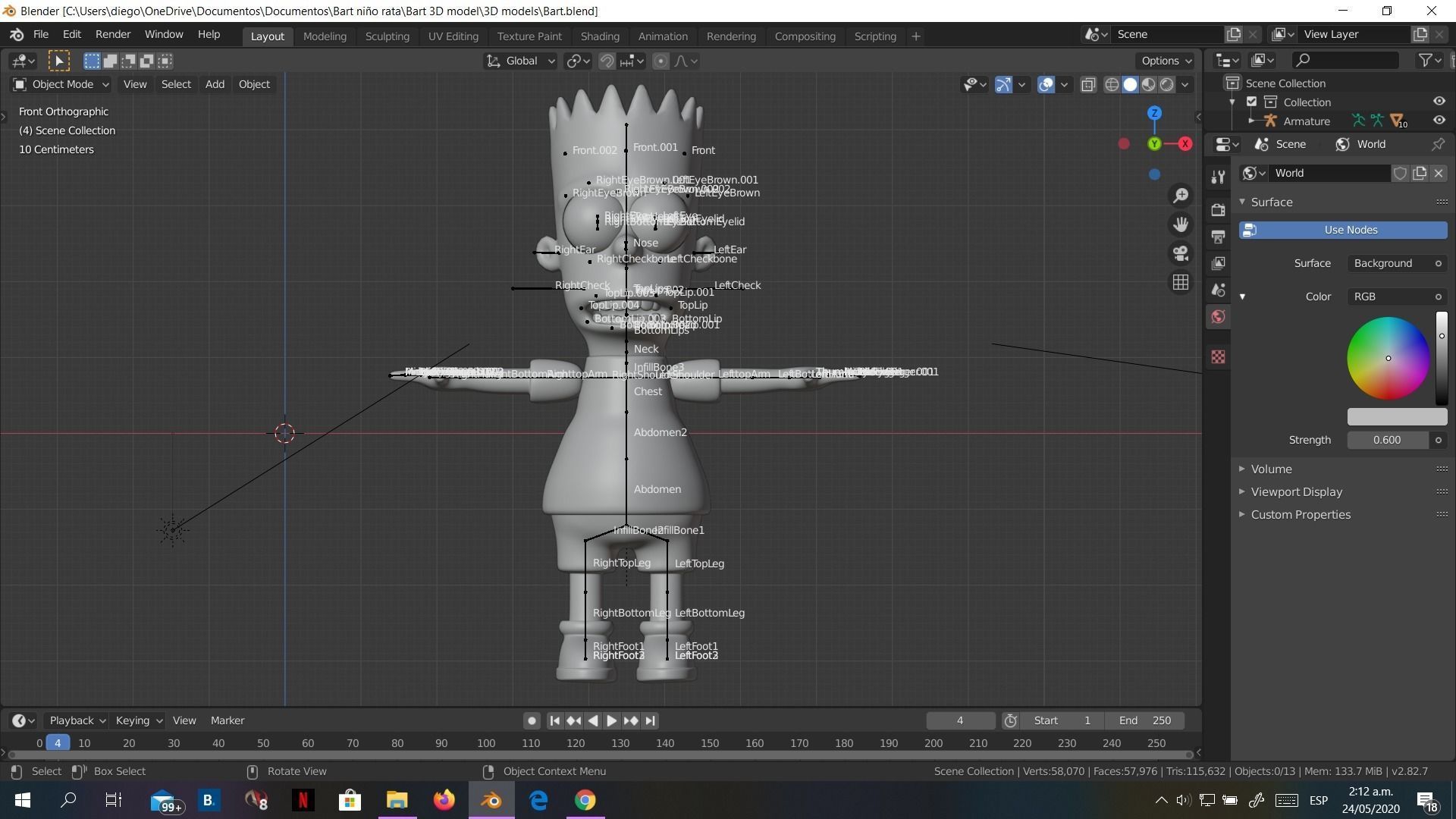 Low-Poly Bart Simpson 3D model rigged cartoon character Low-poly 3D model_13