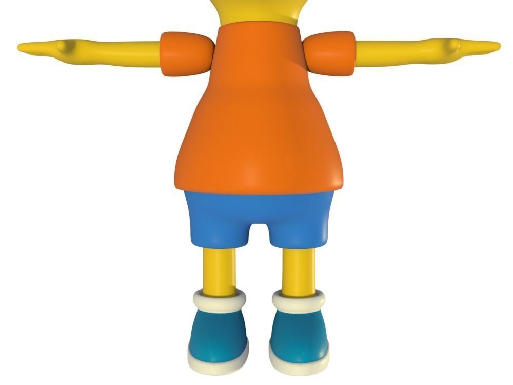 Low-Poly Bart Simpson 3D model rigged cartoon character Low-poly 3D model_8