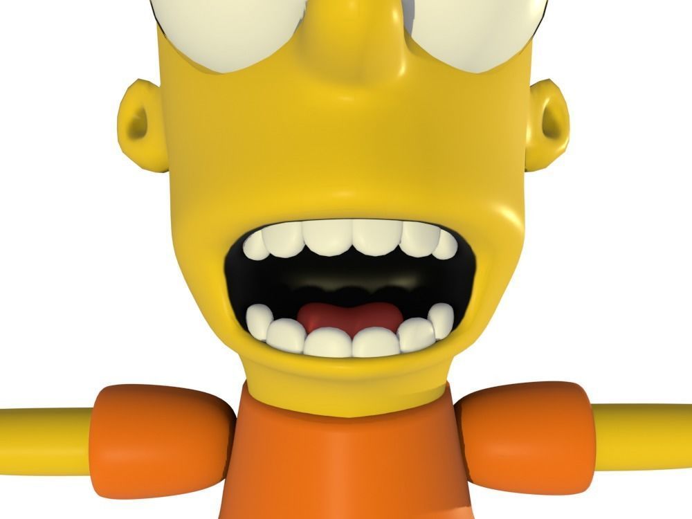 Low-Poly Bart Simpson 3D model rigged cartoon character Low-poly 3D model_5