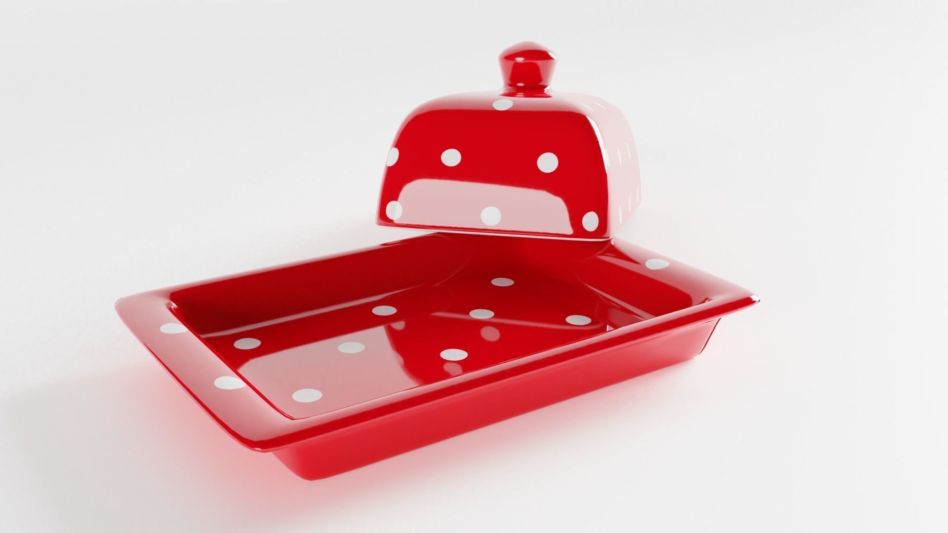 Polka Dot Butter Dish 3D model_1