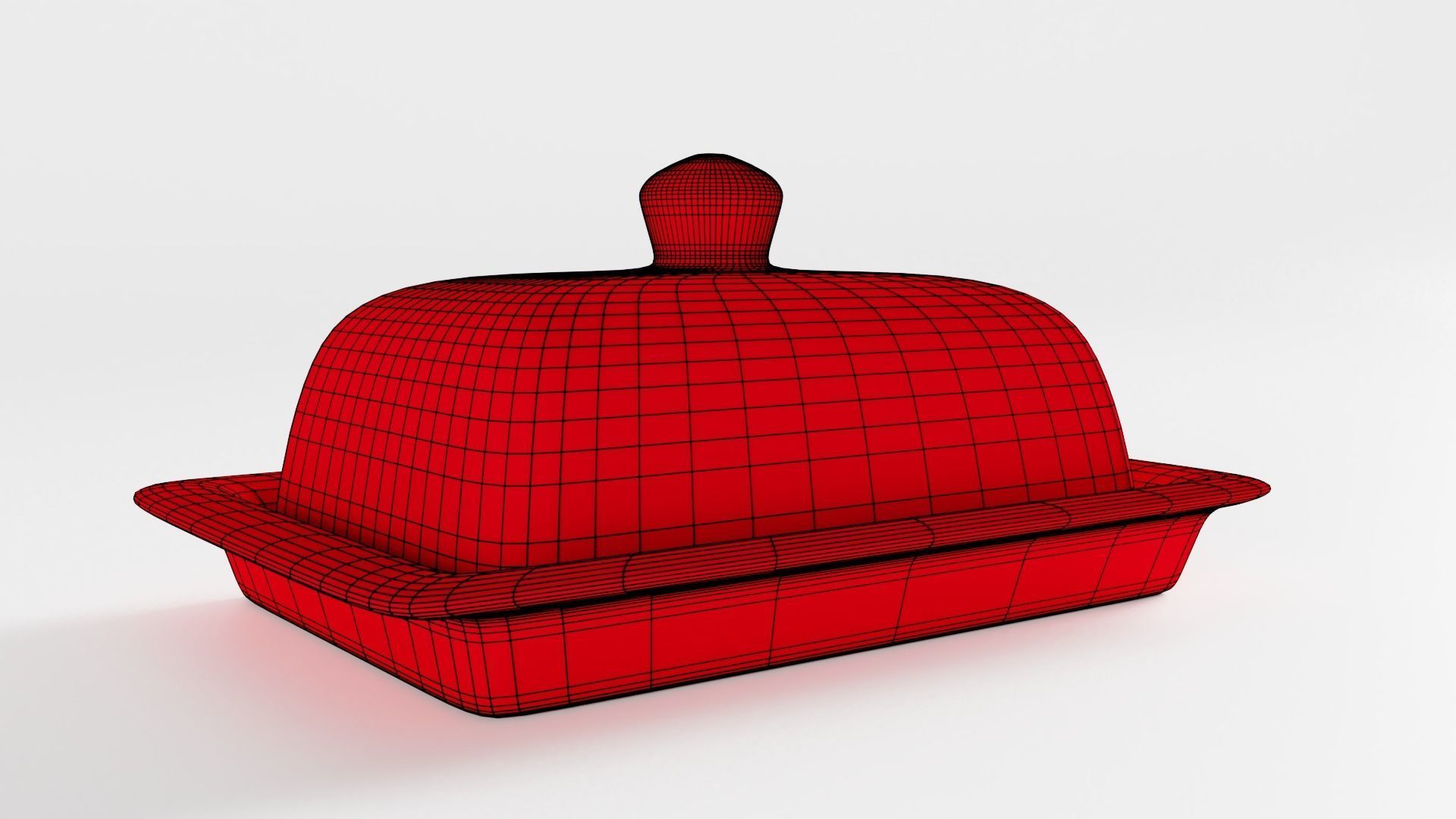 Polka Dot Butter Dish 3D model_4