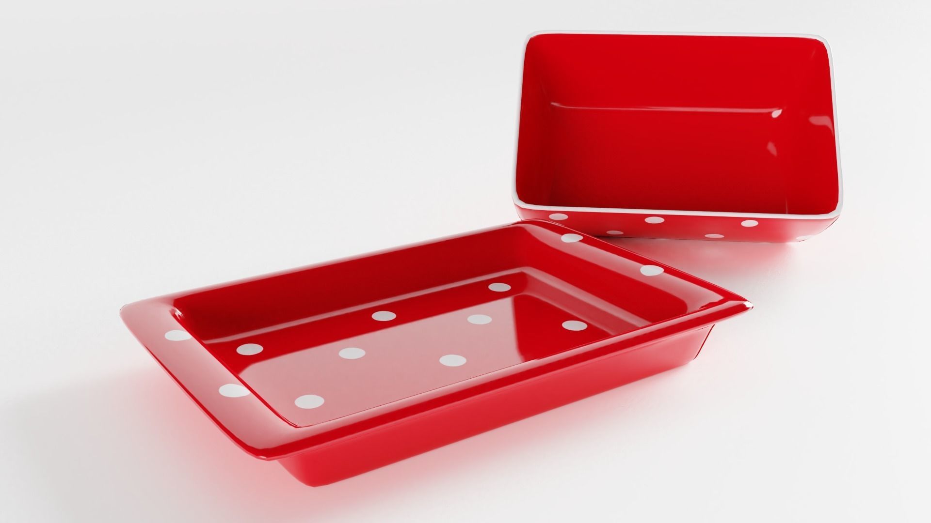 Polka Dot Butter Dish 3D model_2